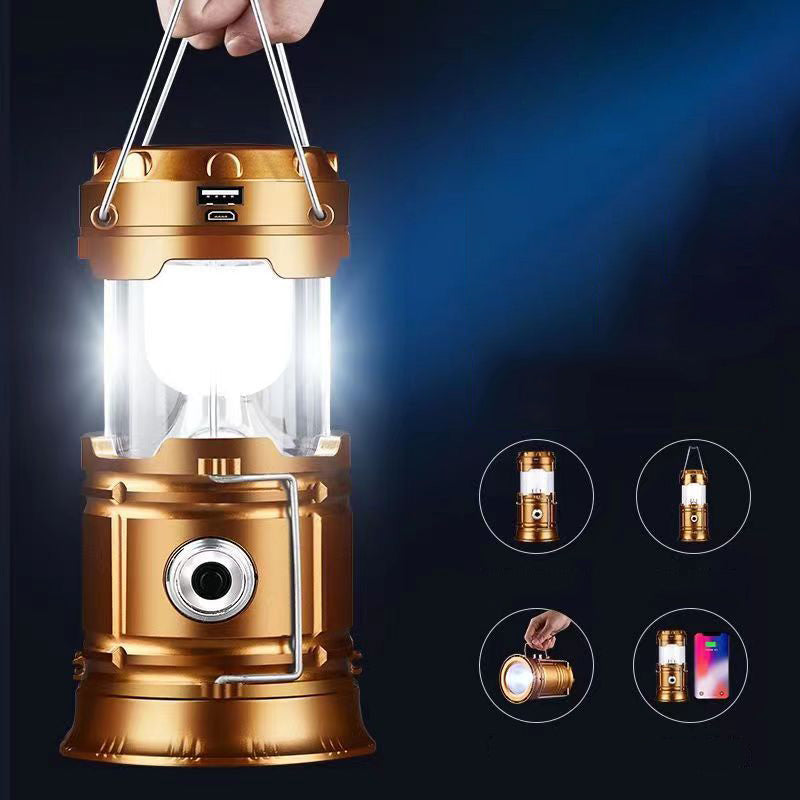 Lampe de camping rétractable à énergie solaire