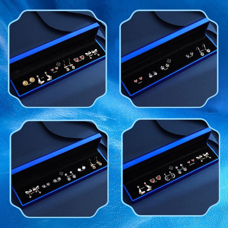 Élégante parure de boucles d'oreilles en argent sterling et zircone (6 paires) - Un joli cadeau