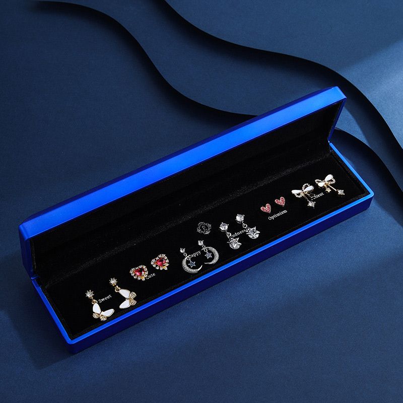 Élégante parure de boucles d'oreilles en argent sterling et zircone (6 paires) - Un joli cadeau