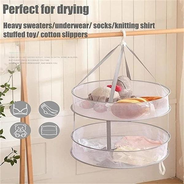 Panier à linge pliable à double couche