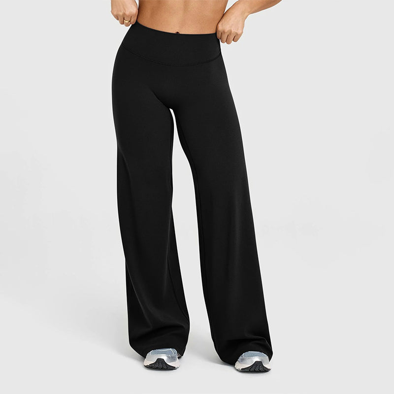 Pantalon extensible doux taille haute pour femme