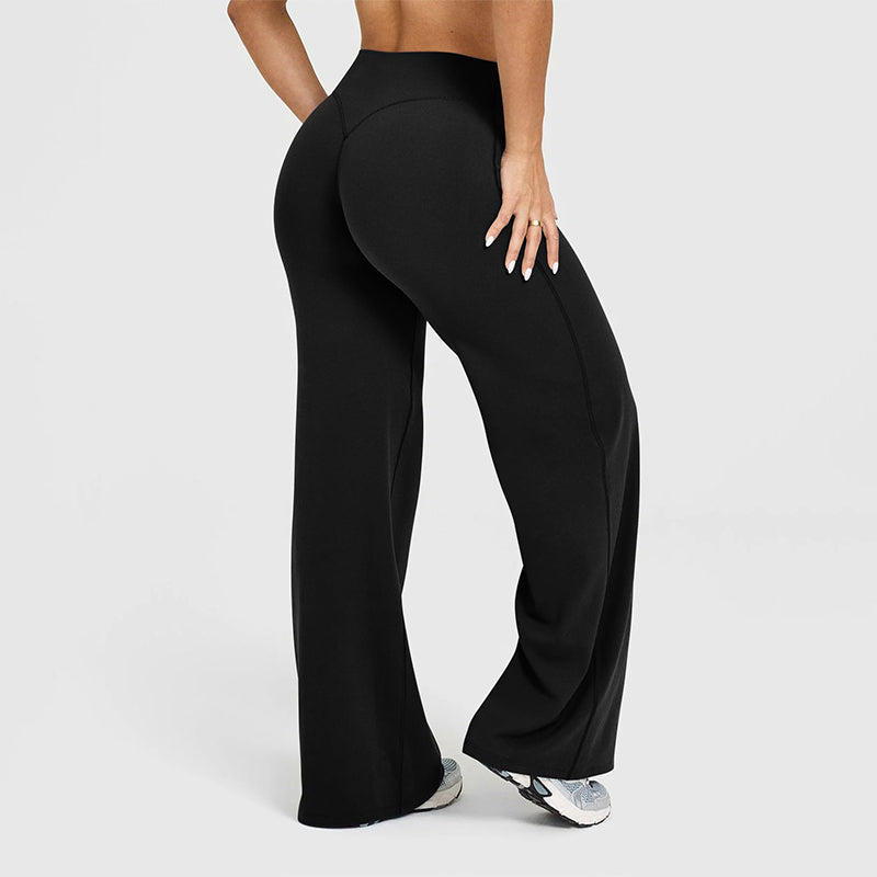 Pantalon extensible doux taille haute pour femme