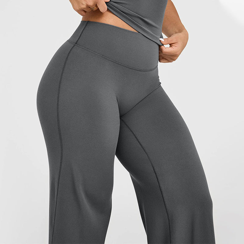 Pantalon extensible doux taille haute pour femme