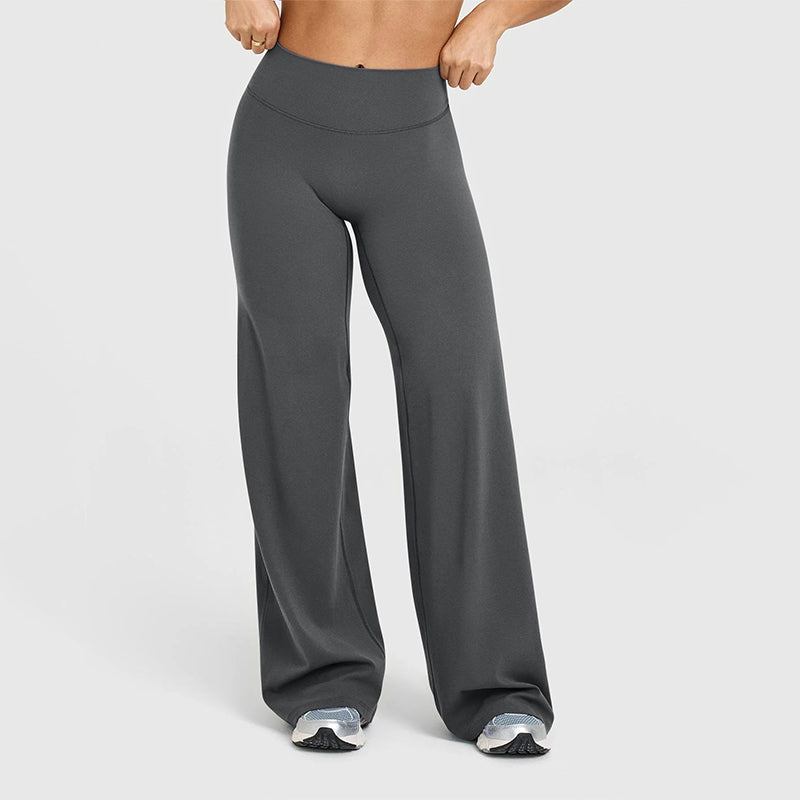 Pantalon extensible doux taille haute pour femme