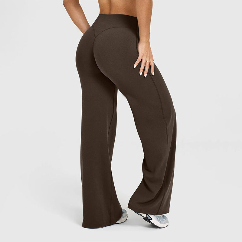 Pantalon extensible doux taille haute pour femme