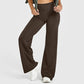 Pantalon extensible doux taille haute pour femme