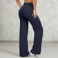 Pantalon extensible doux taille haute pour femme