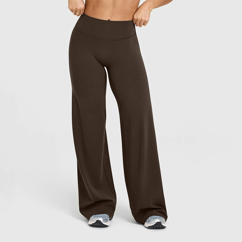 Pantalon extensible doux taille haute pour femme