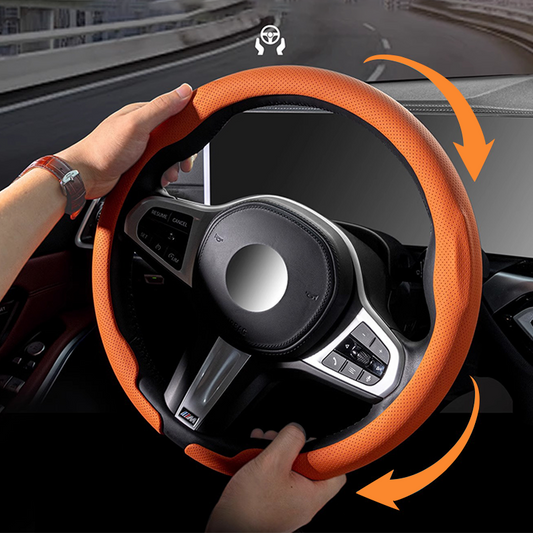 🚗 50% DE RÉDUCTION ! 🎉 Housse de volant en cuir véritable – Design élégant ultra-fin, antidérapante & installation facile sans outil, pour un confort toute saison ! 👋📦