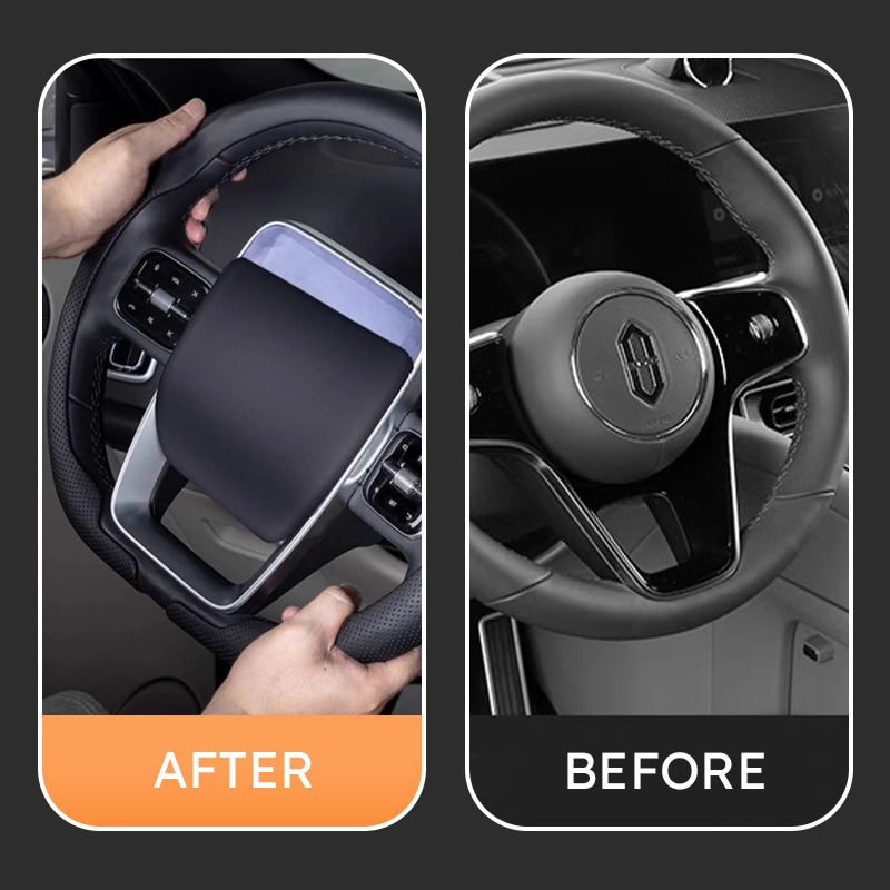 🚗 50% DE RÉDUCTION ! 🎉 Housse de volant en cuir véritable – Design élégant ultra-fin, antidérapante & installation facile sans outil, pour un confort toute saison ! 👋📦