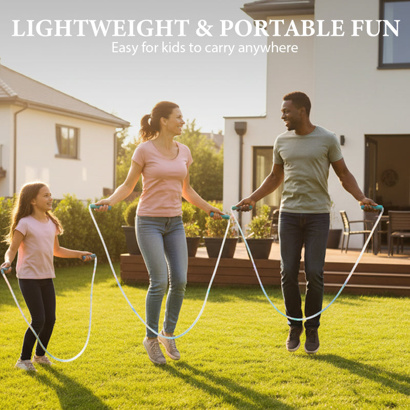 📢📢 Achetez-en un, obtenez-en un gratuitement ! 🏅 Corde à sauter lumineuse à LED pour enfants – trois modes d'éclairage, longueur réglable, poignées antidérapantes ! ⏰✨👧
