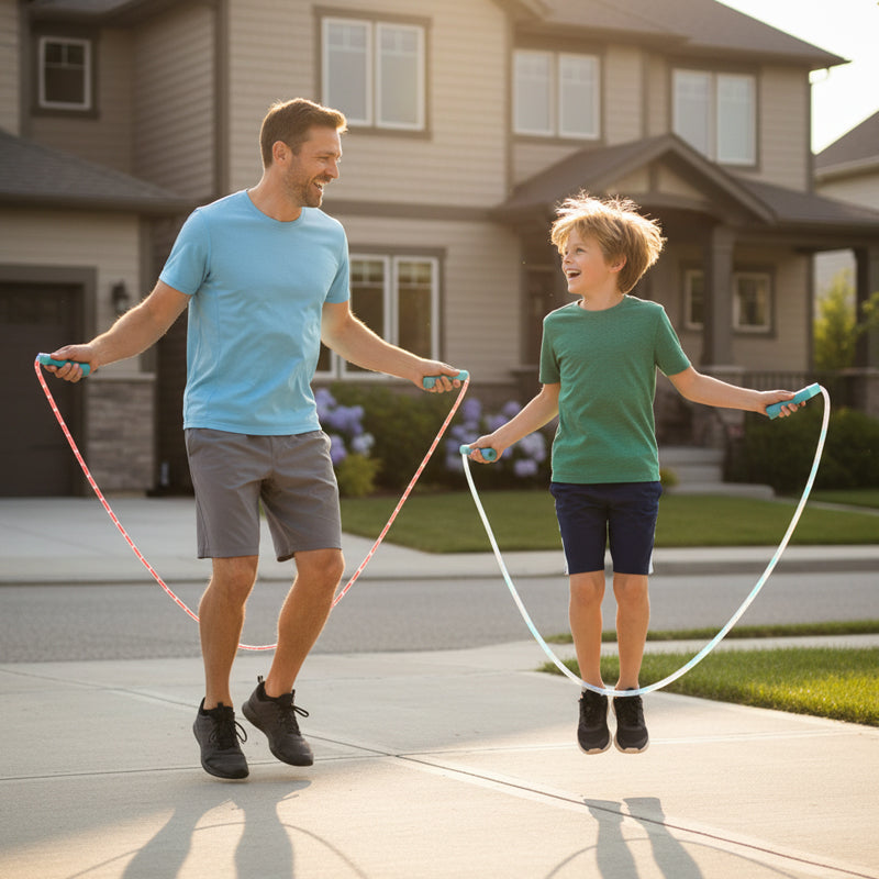📢📢 Achetez-en un, obtenez-en un gratuitement ! 🏅 Corde à sauter lumineuse à LED pour enfants – trois modes d'éclairage, longueur réglable, poignées antidérapantes ! ⏰✨👧