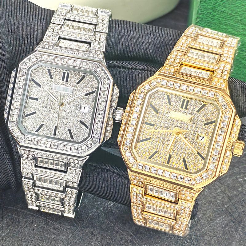 ⌚ 57% de réduction! ✨ Montre Carrée En Strass – Élégante, Brillante & Cadeau Parfait 💝