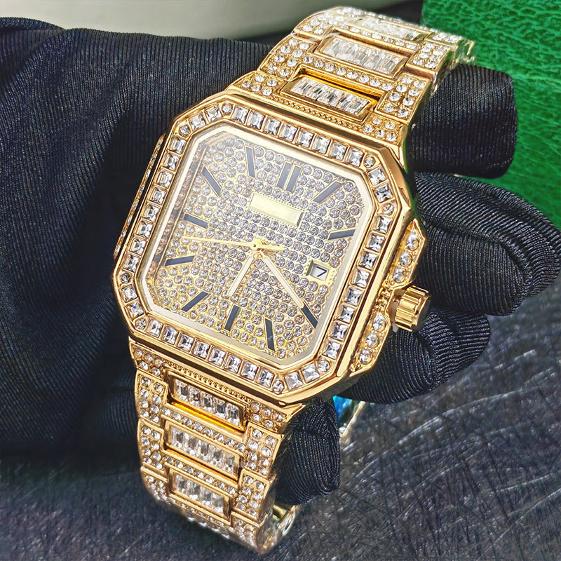 ⌚ 57% de réduction! ✨ Montre Carrée En Strass – Élégante, Brillante & Cadeau Parfait 💝