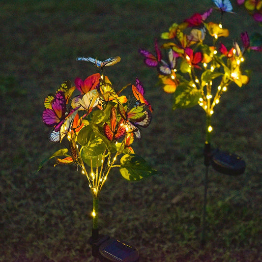 🦋Lumières solaires extérieures en forme de papillon💐