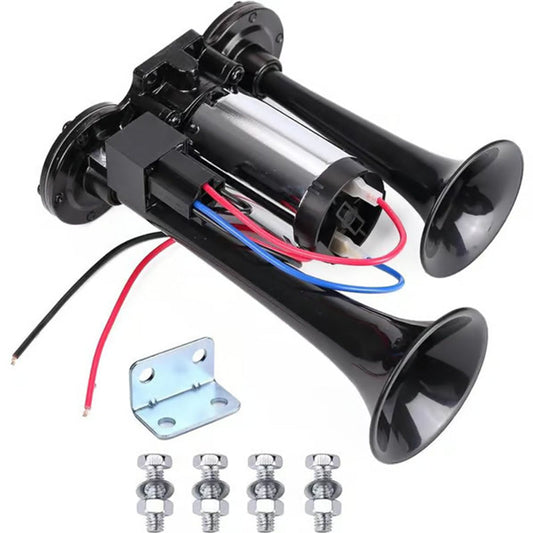 📢📢50 % de réduction !! Klaxon pneumatique 120 dB – Pour train, camion, voiture | 12V/24V, étanche & installation sans outil 🚛🔊