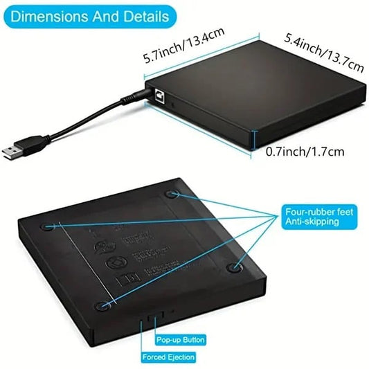 📢📢60 % de réduction 💿 Graveur CD/DVD Externe – Câble Intégré, RGB & 4 Ports USB pour Votre Laptop ! 🖥️✨