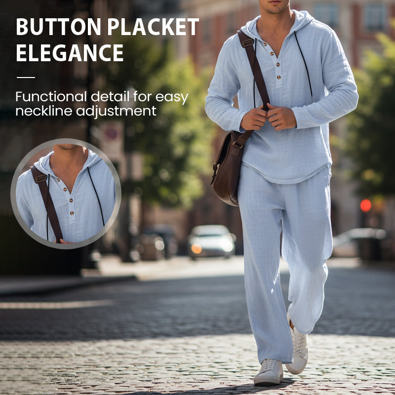 🔈🔈OFFRE À DURÉE LIMITÉE - 45 % DE RÉDUCTION🔥Ensemble 2 pièces pour homme : haut à capuche ample et pantalon