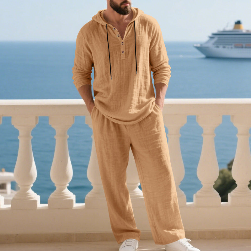 🔈🔈OFFRE À DURÉE LIMITÉE - 45 % DE RÉDUCTION🔥Ensemble 2 pièces pour homme : haut à capuche ample et pantalon