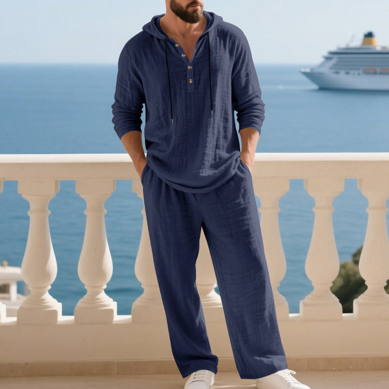 🔈🔈OFFRE À DURÉE LIMITÉE - 45 % DE RÉDUCTION🔥Ensemble 2 pièces pour homme : haut à capuche ample et pantalon