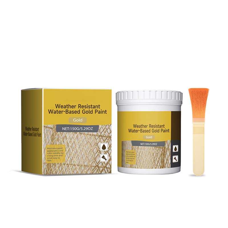 🎨🏡Kit de peinture effet feuille d'or – Peinture dorée métallisée à base d'eau, résistante aux intempéries, avec pinceau, idéale pour les meubles, la décoration et le bricolage d'extérieur