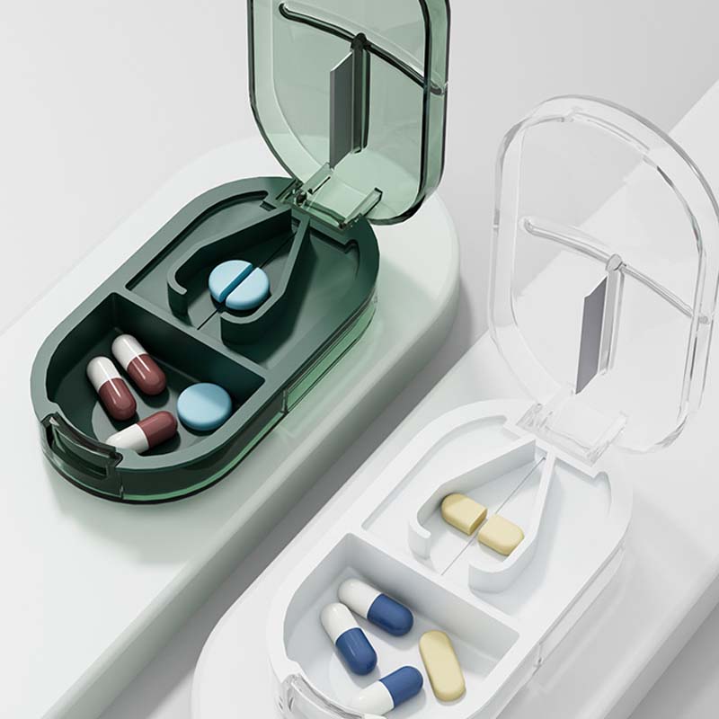 2-in-1 Pill Cutter and Portable Storage Organizer