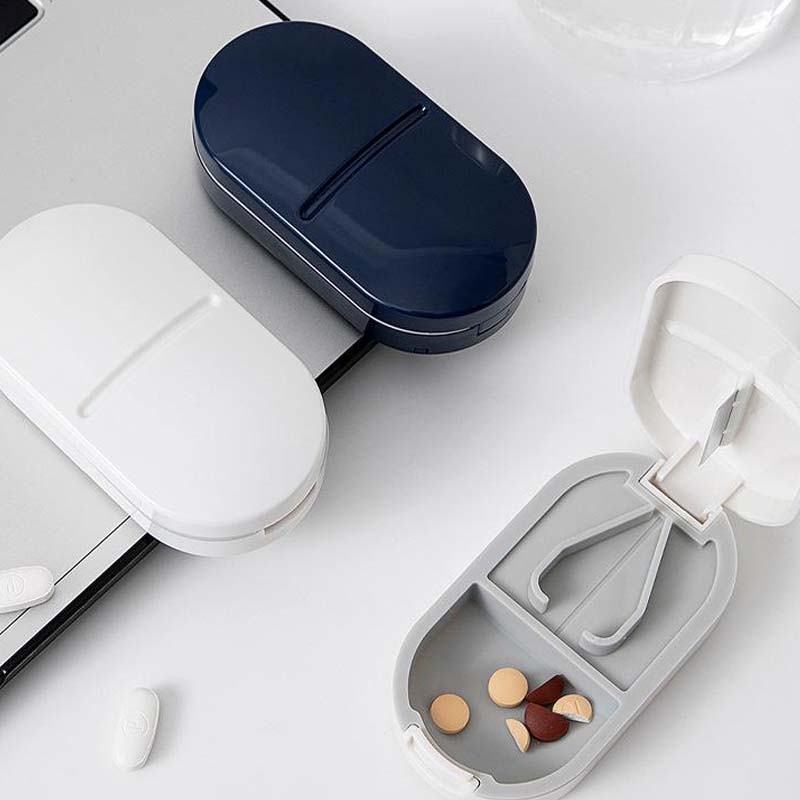 2-in-1 Pill Cutter and Portable Storage Organizer