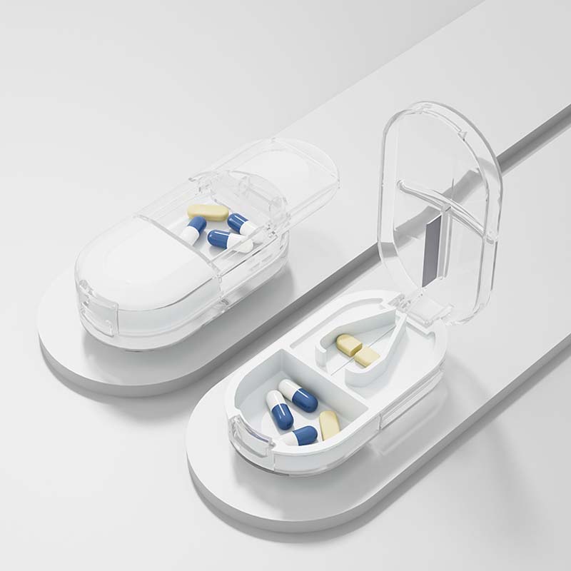 2-in-1 Pill Cutter and Portable Storage Organizer
