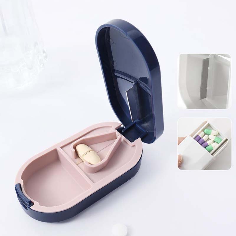 2-in-1 Pill Cutter and Portable Storage Organizer
