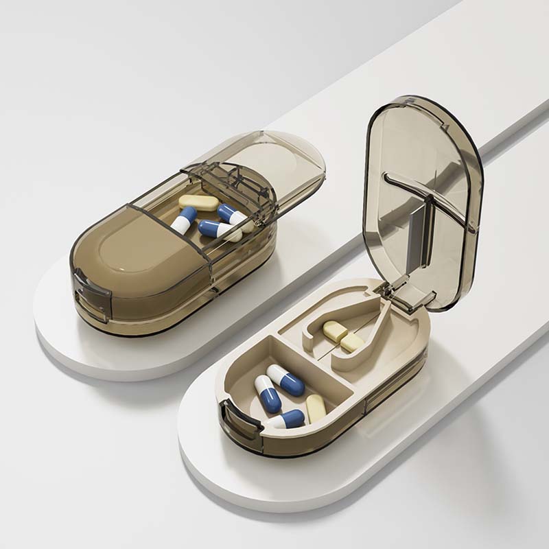 2-in-1 Pill Cutter and Portable Storage Organizer