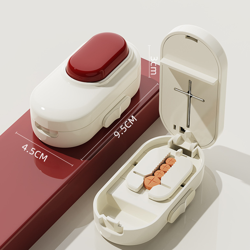 Coupe-comprimés et étui de rangement 2 en 1