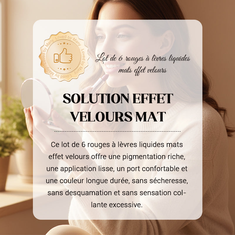 Lot de 6 rouges à lèvres liquides mats effet velours