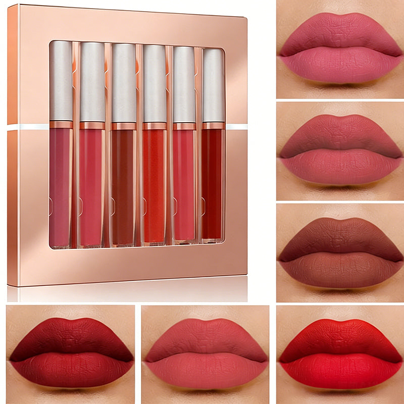 Lot de 6 rouges à lèvres liquides mats effet velours