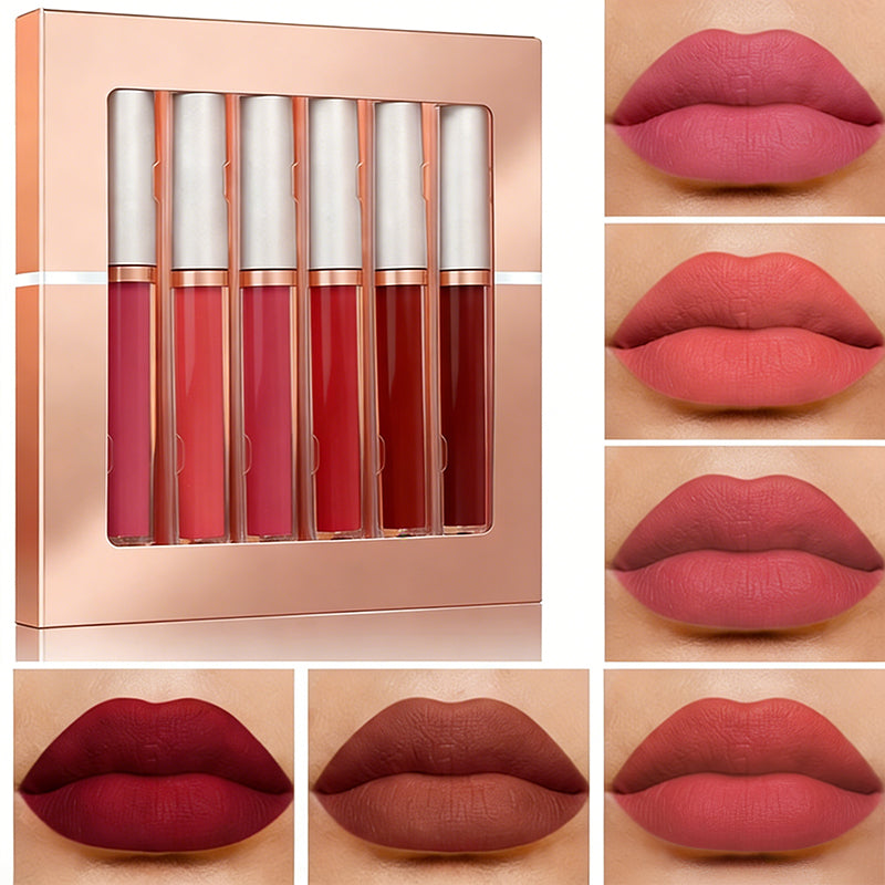 Lot de 6 rouges à lèvres liquides mats effet velours