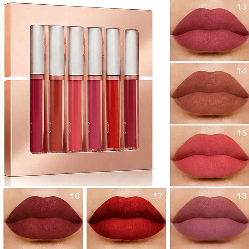 Lot de 6 rouges à lèvres liquides mats effet velours