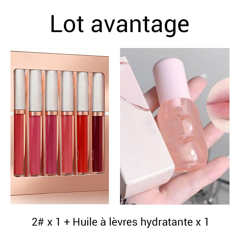 Lot de 6 rouges à lèvres liquides mats effet velours