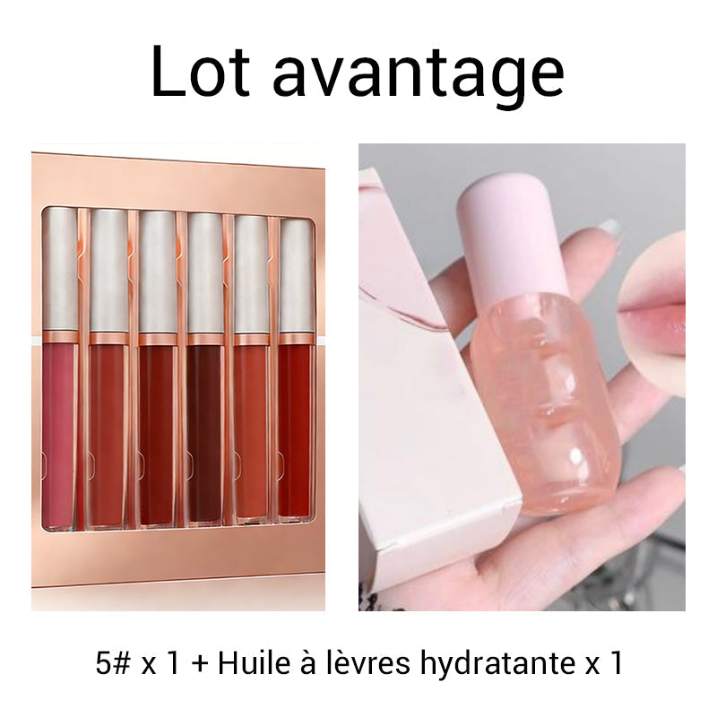 Lot de 6 rouges à lèvres liquides mats effet velours