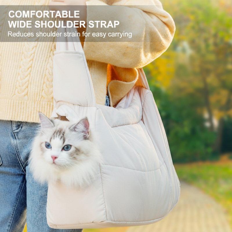 Sac de transport pour chat chaud et confortable avec boucle de sécurité