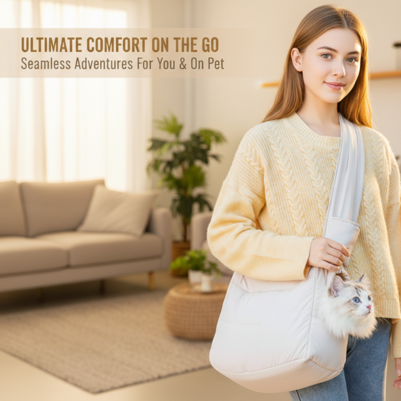 Sac de transport pour chat chaud et confortable avec boucle de sécurité