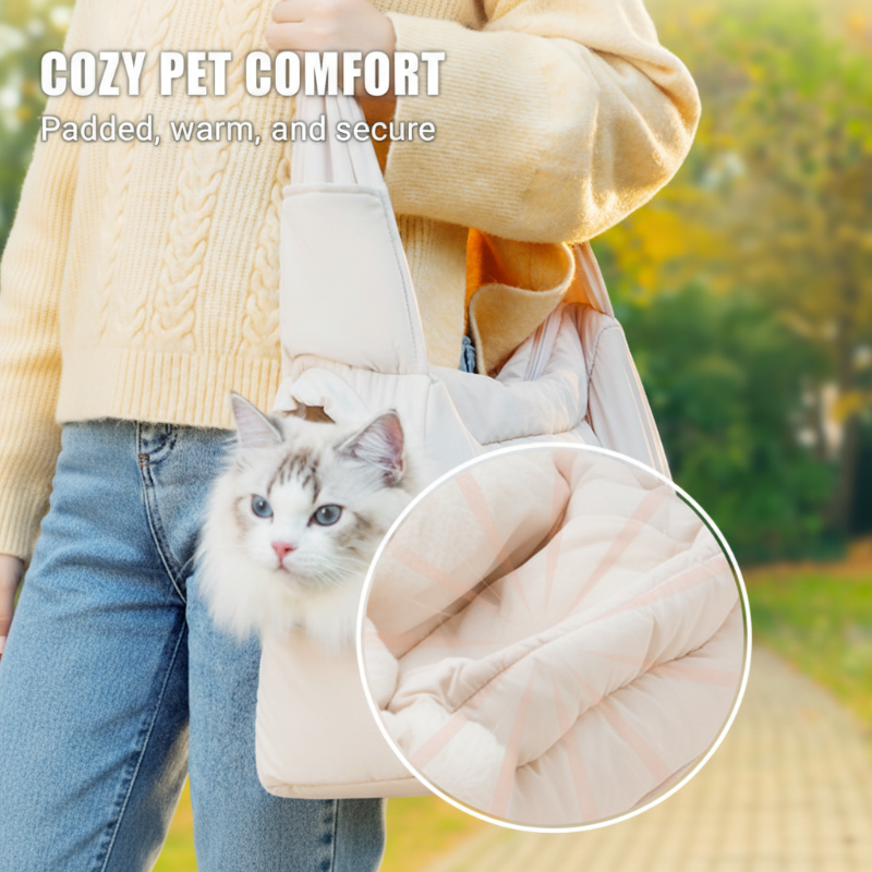 Sac de transport pour chat chaud et confortable avec boucle de sécurité