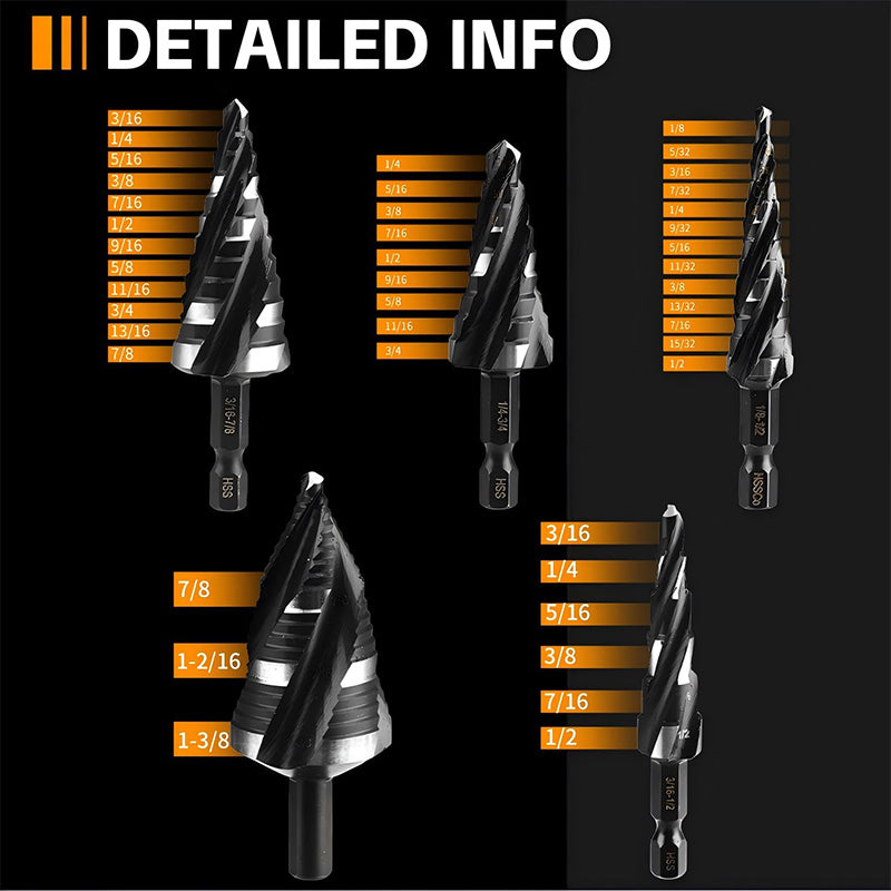 📢📢60 % de réduction !! ⏰Jeu de 5 forets étagés HSS pour métal