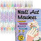 🥳 Grande promotion 2026 🥳💞 Plus de 50 000 unités vendues ! ✨🎨  Stylo à ongles à double embout — Séchage rapide, sans lampe UV. Embout fin et pinceau. 12 ou 24 couleurs éclatantes. 💅🖌️
