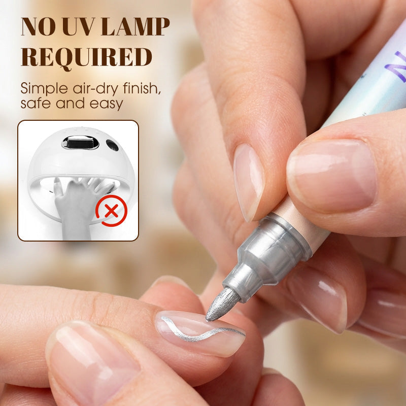 🥳 Grande promotion 2026 🥳💞 Plus de 50 000 unités vendues ! ✨🎨  Stylo à ongles à double embout — Séchage rapide, sans lampe UV. Embout fin et pinceau. 12 ou 24 couleurs éclatantes. 💅🖌️