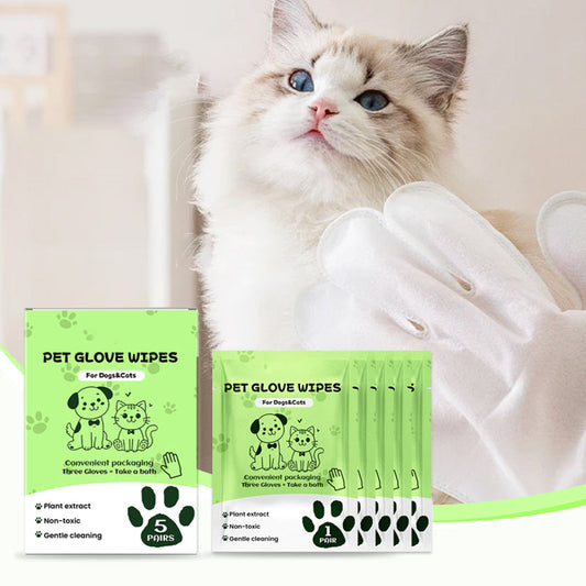 Gants Nettoyants Doux Sans Rinçage pour Animaux