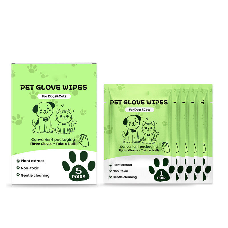 Gants Nettoyants Doux Sans Rinçage pour Animaux