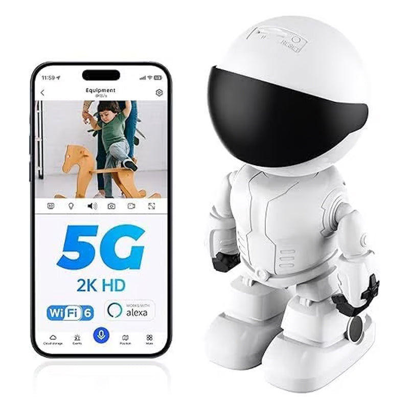 Caméra en Forme de Robot Intérieur Sans Fil avec Détection de Mouvement