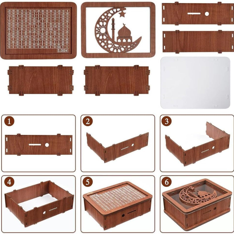 Coffret Tirelire en Bois avec Stylo de Personnalisation