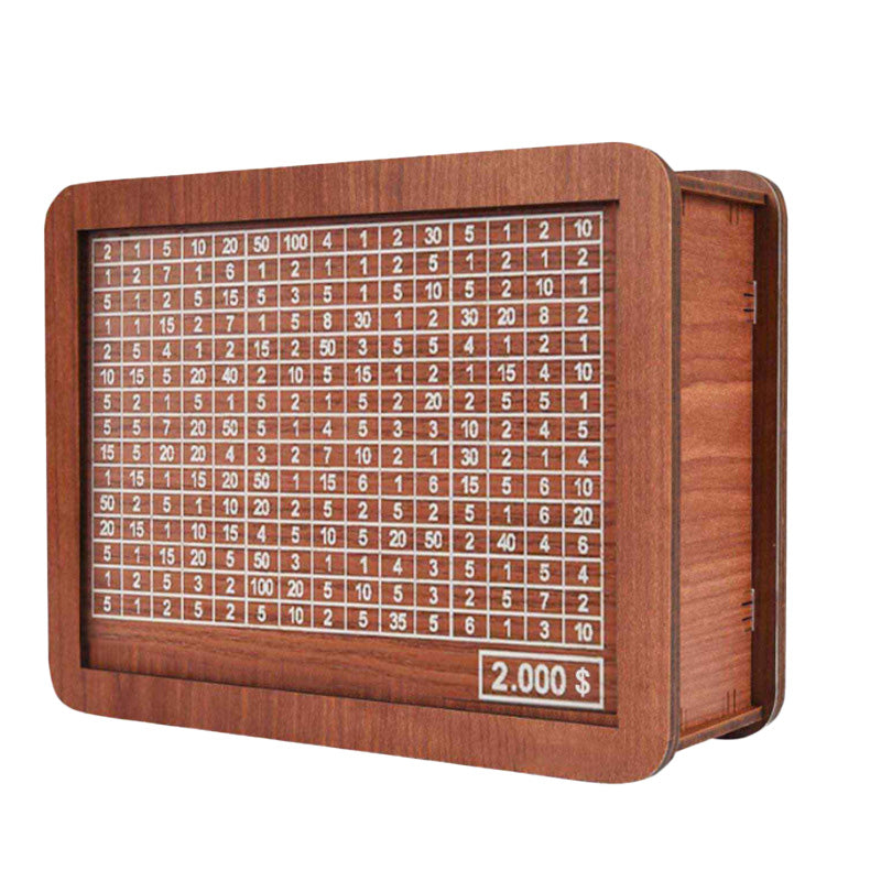 Coffret Tirelire en Bois avec Stylo de Personnalisation