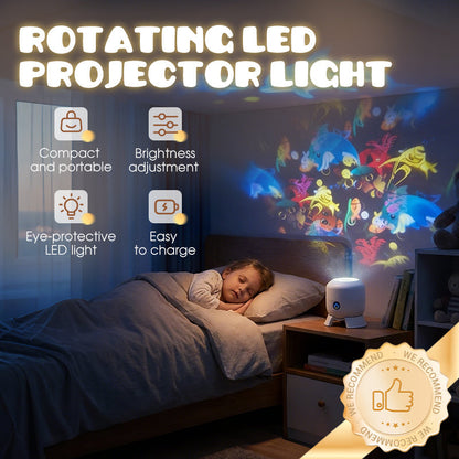 🌈Projecteur de lumière LED rotatif dynamique – Calme et détente pour votre maison. Des lumières douces et changeantes apaisent les nuits agitées.