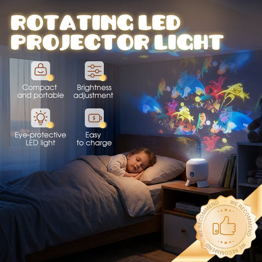 🌈Projecteur de lumière LED rotatif dynamique – Calme et détente pour votre maison. Des lumières douces et changeantes apaisent les nuits agitées.